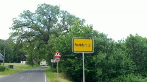 Ortsschild in Frankfurt an der Oder