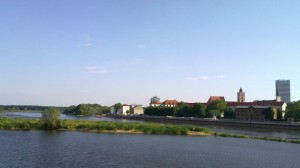 Im Hintergrund die Insel Ziegenwerder in Frankfurt (Oder)