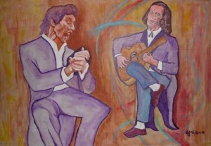 Paco de Lucia (right), via wikipedia commons, public domain