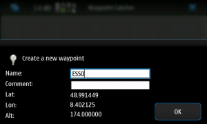 Waypointcatcher on Maemo 5 (aka Fremantle) Waypointcatcher on Maemo 5 (aka Fremantle)